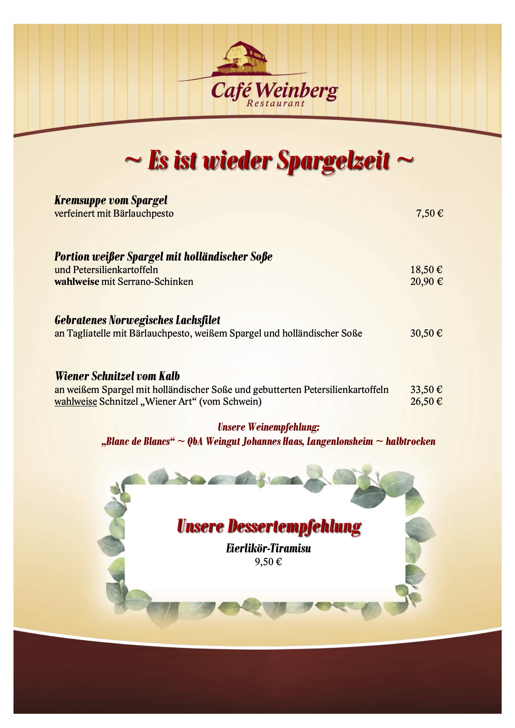 Spargelkarte April 2026 Spargelkarte April 2026